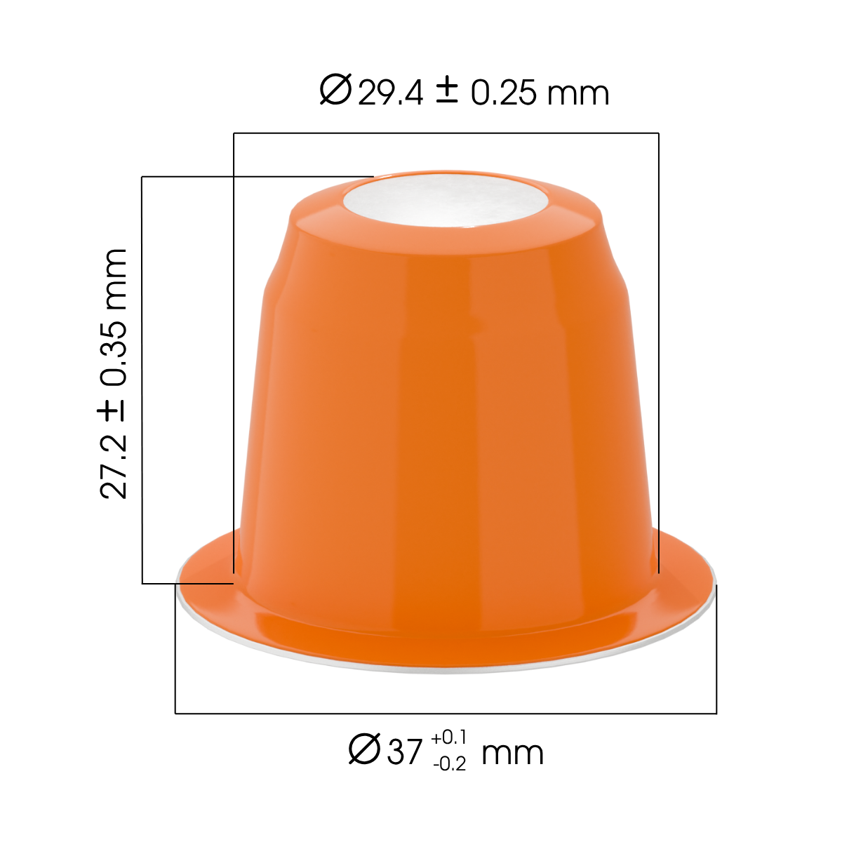 coffee capsules - kich thuoc